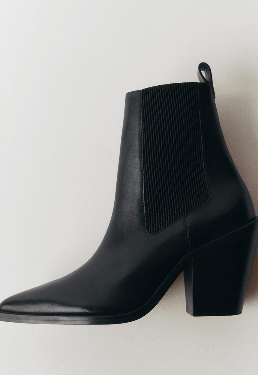 MANGO - Tex leather boot - black