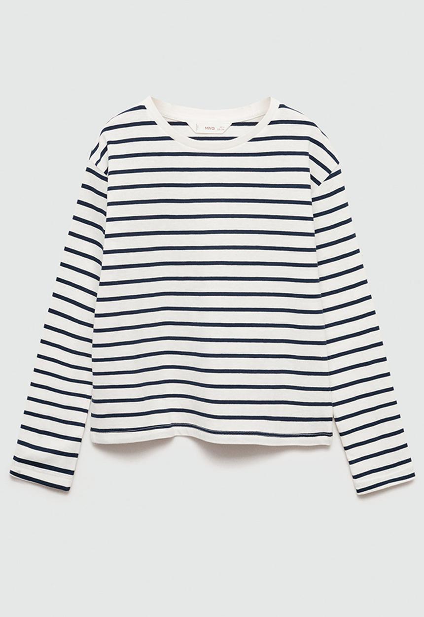 MANGO - T-shirt stripes - navy