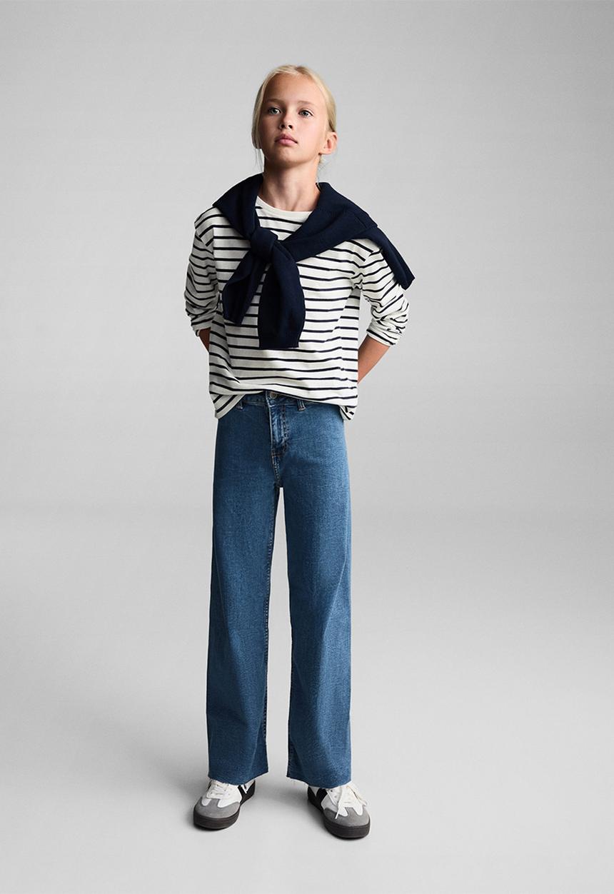 MANGO - T-shirt stripes - navy