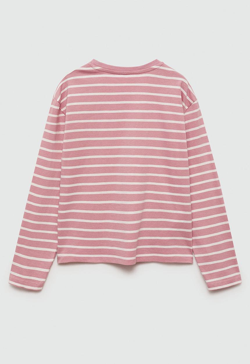 MANGO - T-shirt stripes - pink