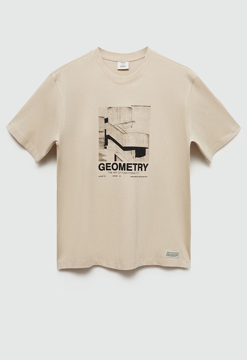 MANGO - T-shirt brutart - light beige
