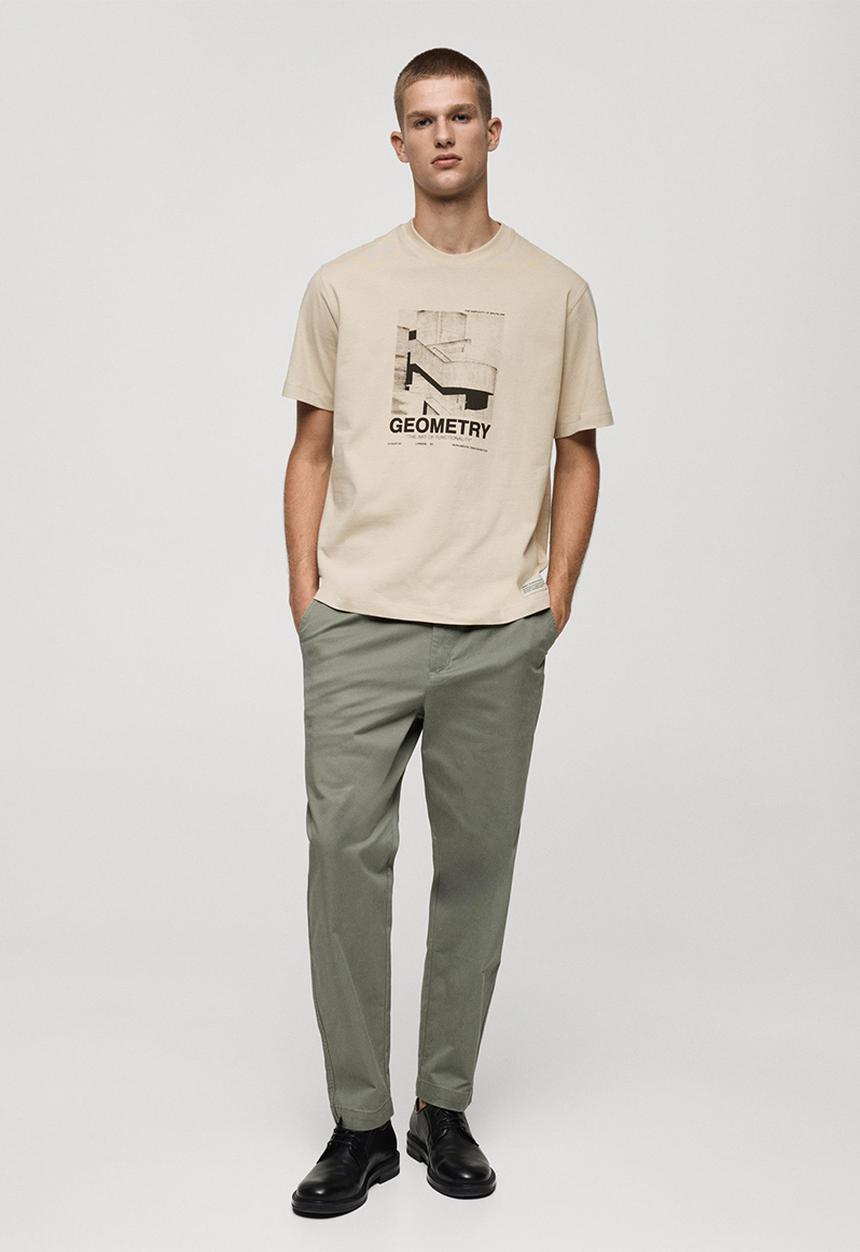 MANGO - T-shirt brutart - light beige
