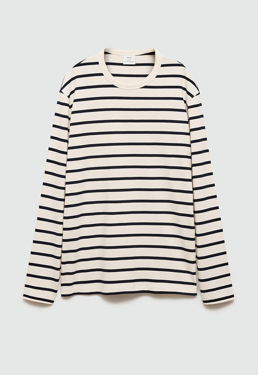 MANGO - T-SHIRT MARINIER - Light Beige