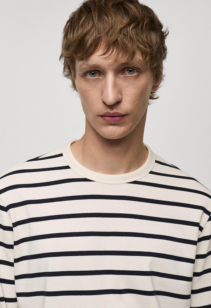 MANGO - T-SHIRT MARINIER - Light Beige