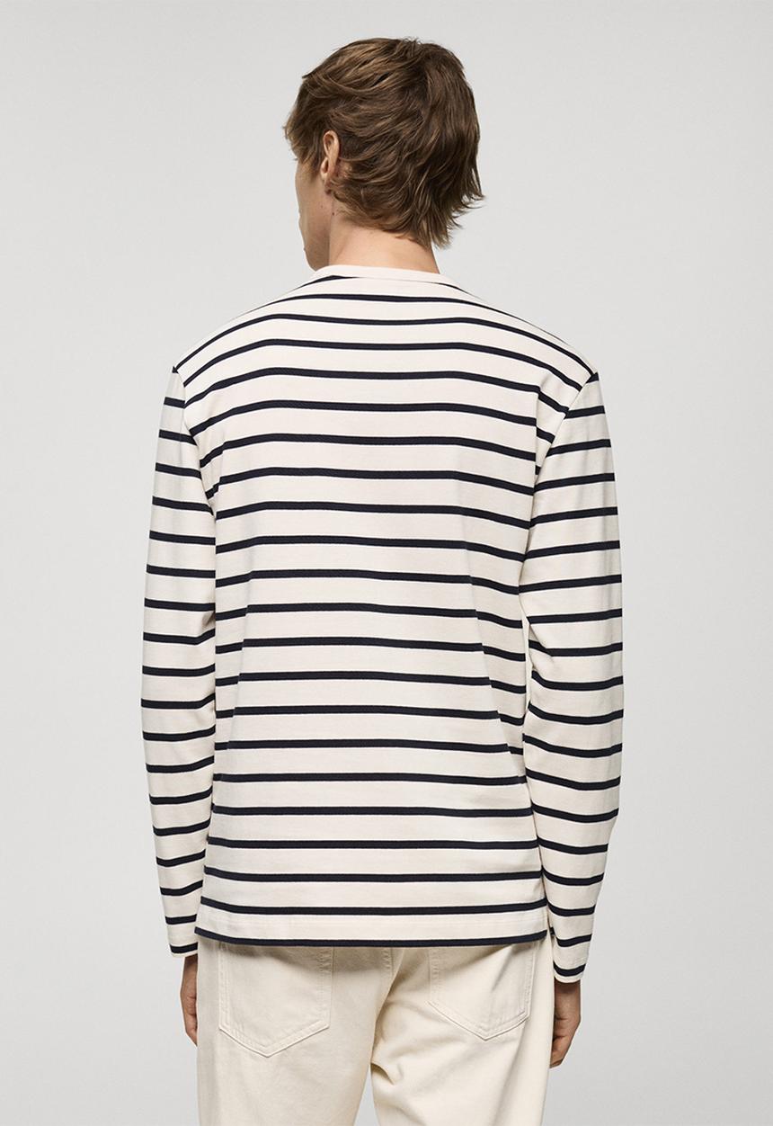 MANGO - T-SHIRT MARINIER - Light Beige