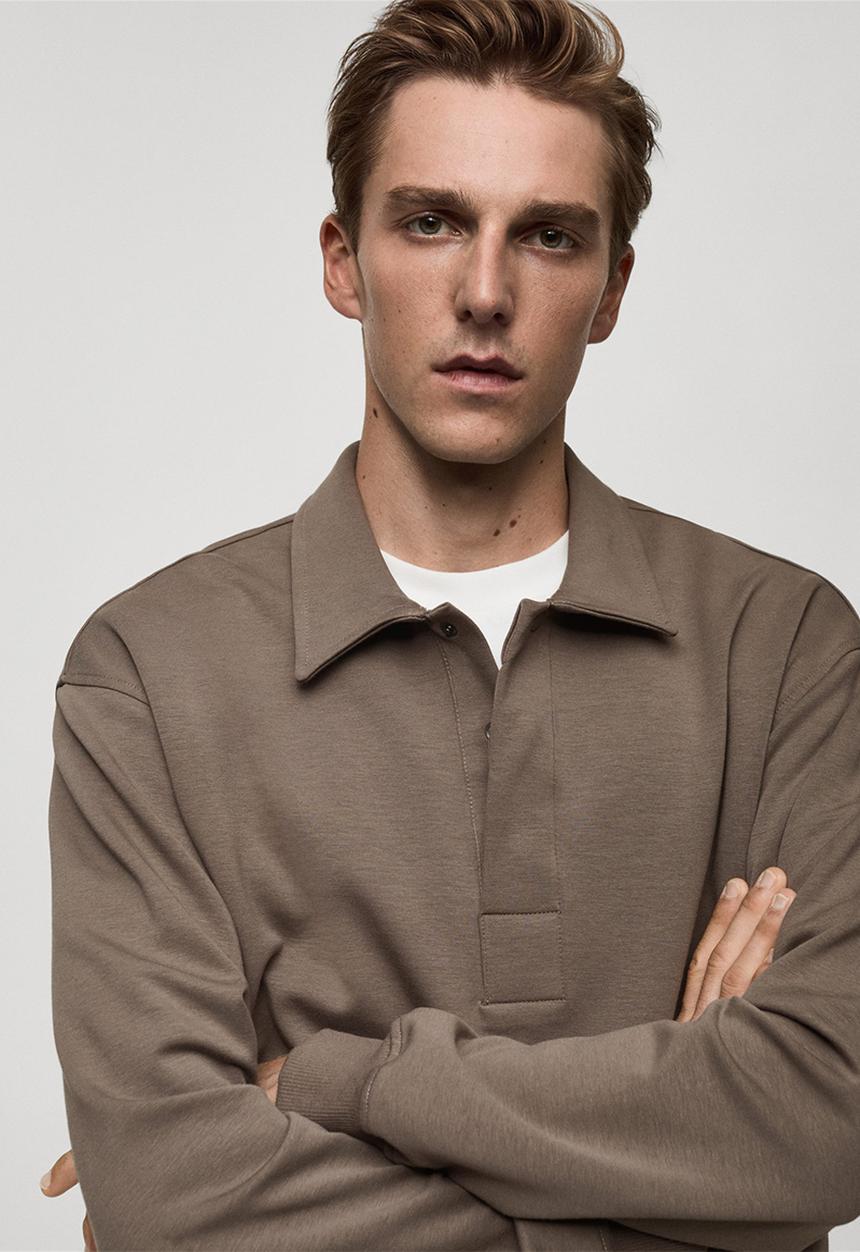 MANGO - Polo shirt berto - medium grey