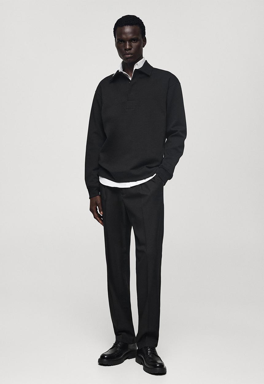 MANGO - Polo shirt berto - black