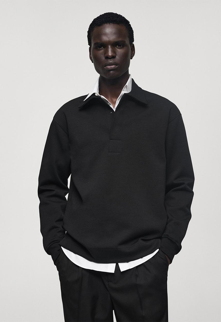 MANGO - Polo shirt berto - black
