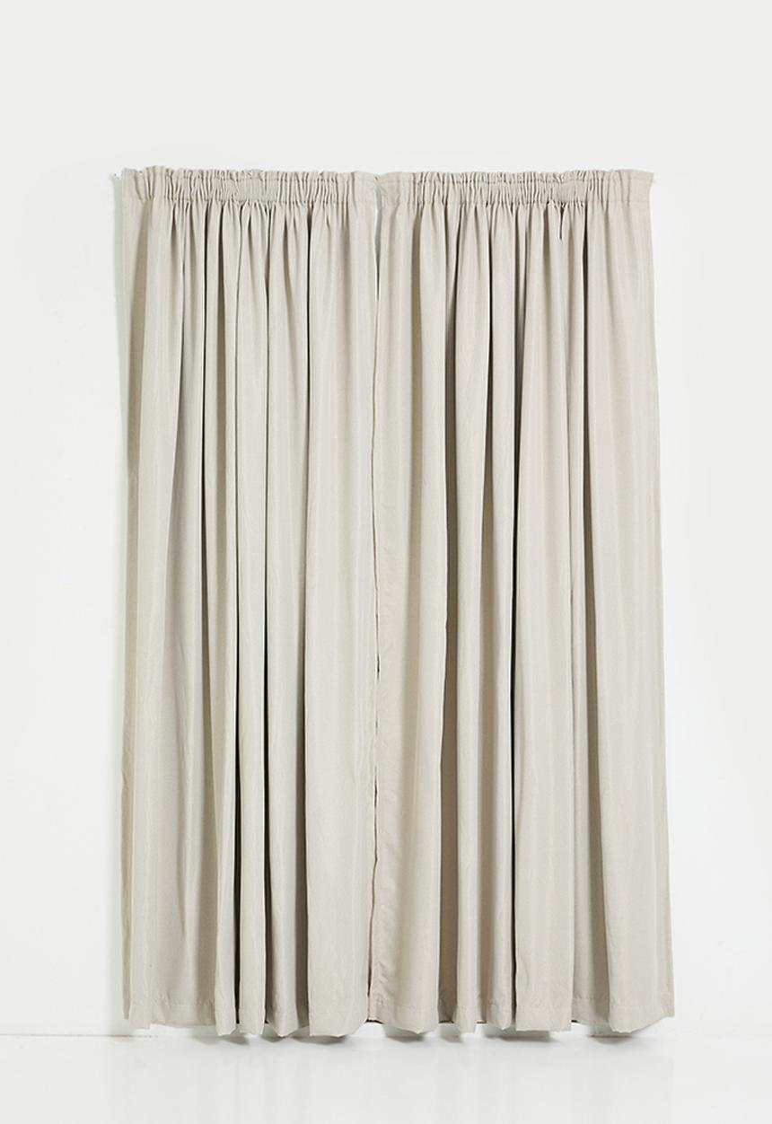 Sixth Floor - Herringbone Taped Curtain Lined - Stone