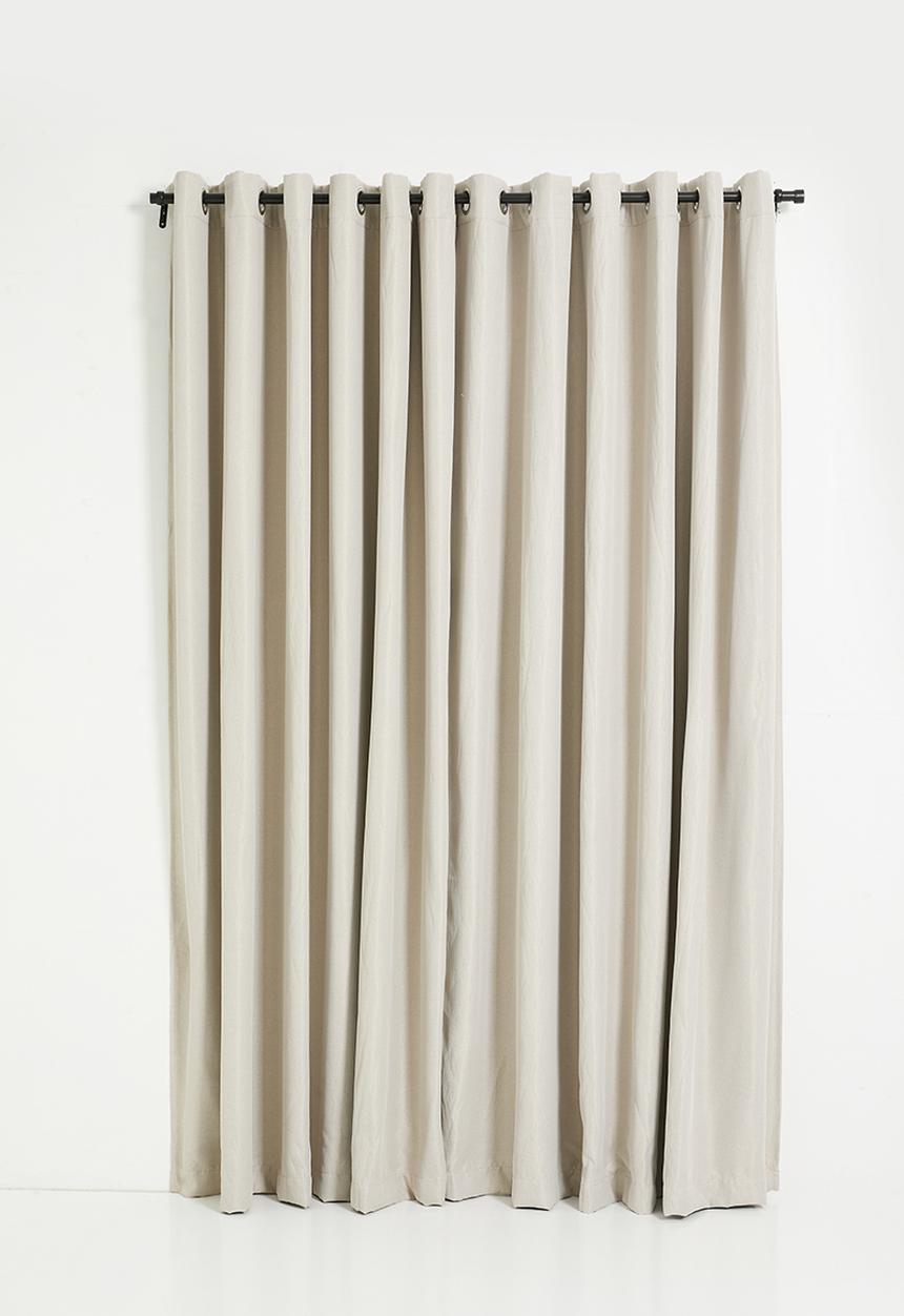 Sixth Floor - Herringbone Eyelet Curtain Lined - Stone