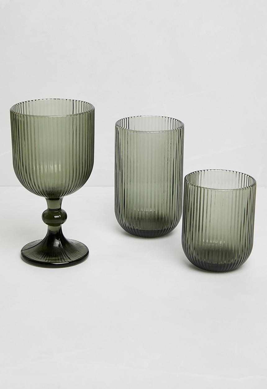 Sixth Floor - Stripe tumbler glass - grey