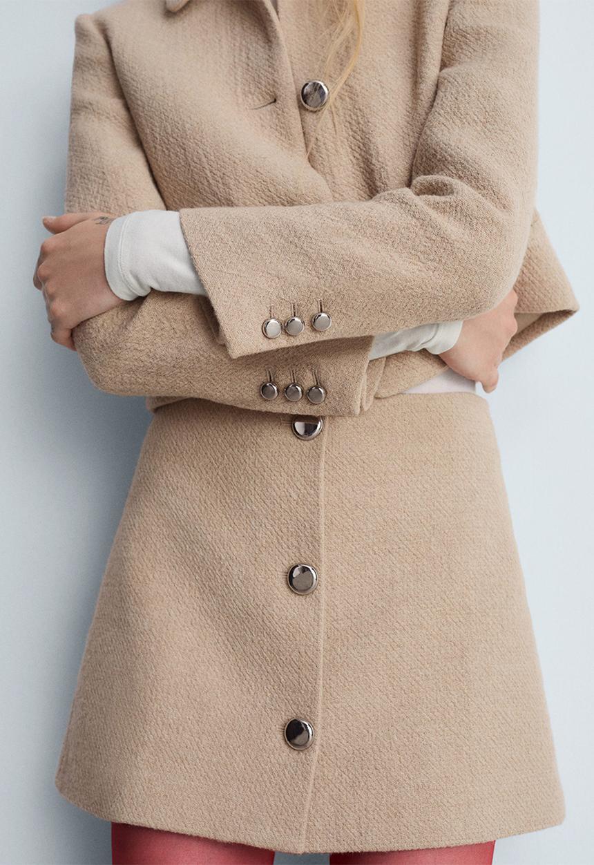 MANGO - Jacket Mati -  Medium Brown