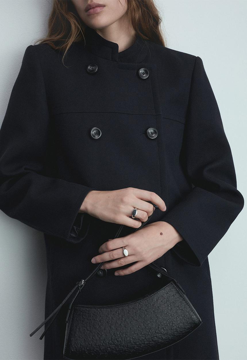 MANGO - Coat Rice -  Navy