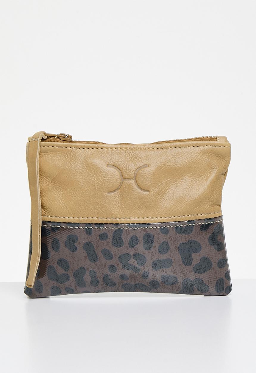 Thandana - Travel pouch Laminated Fabric - Cheetah Coffee