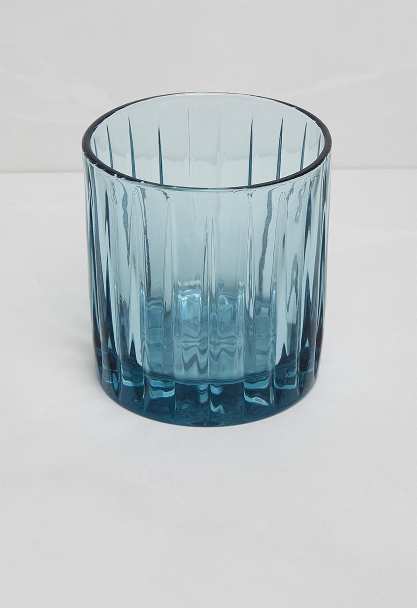 Jenna Clifford - Hand pressed glass set of 4 - blue