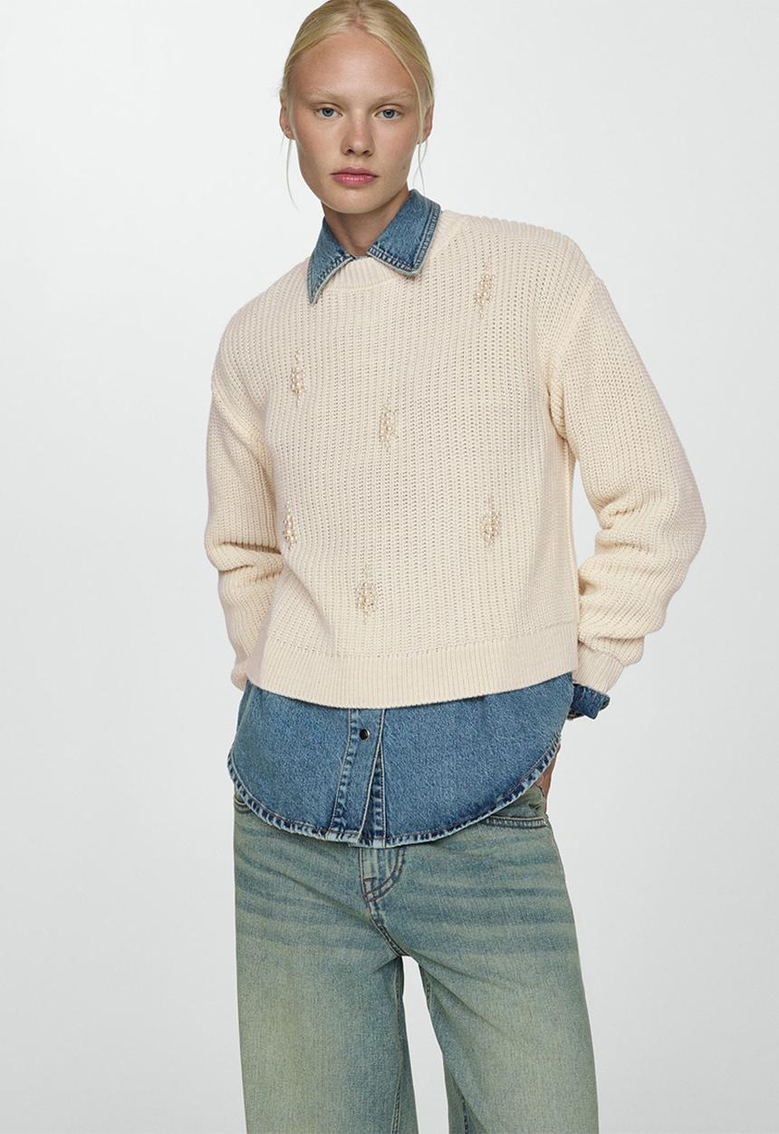 MANGO - Sweater Lorenita -  Light Beige