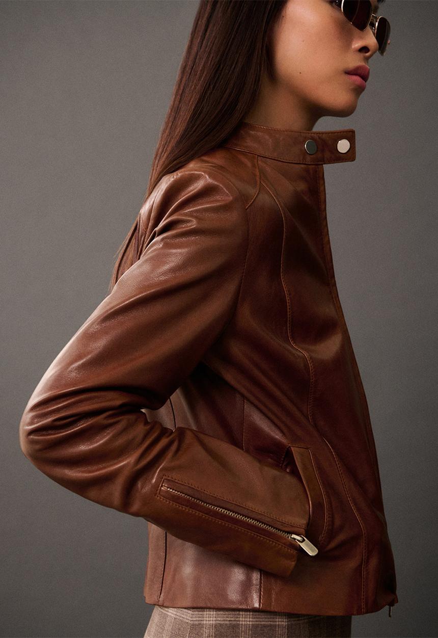 MANGO - Jacket Tulip - Medium Brown