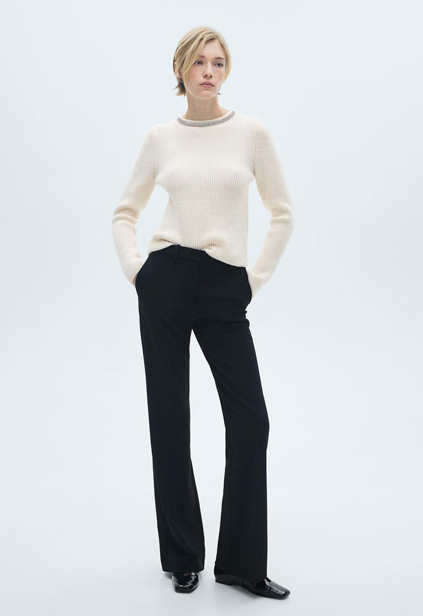 MANGO - Sweater Delia -  Light Beige