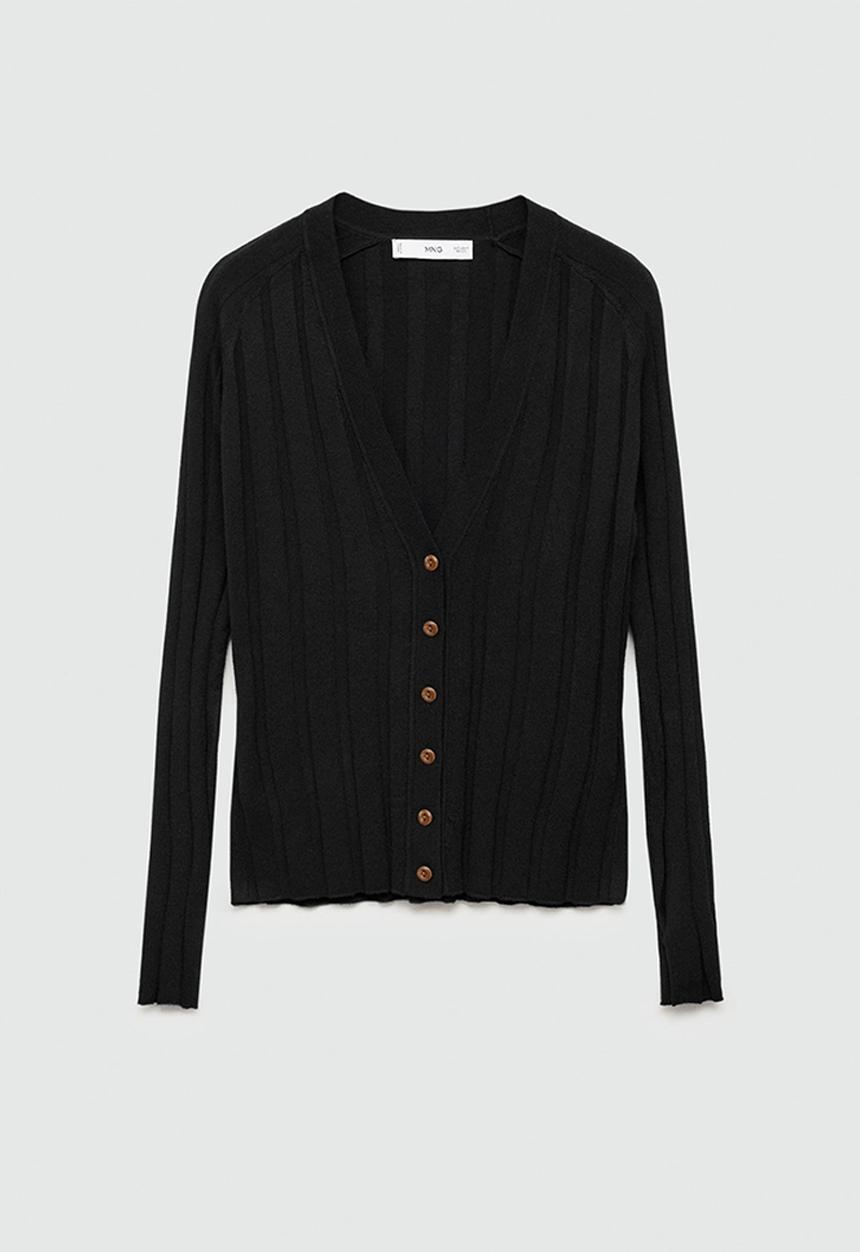 MANGO - Cardigan Flurry -  Black