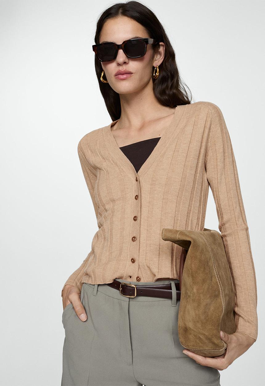 MANGO - Cardigan Flurry - Light/Pastel Gray