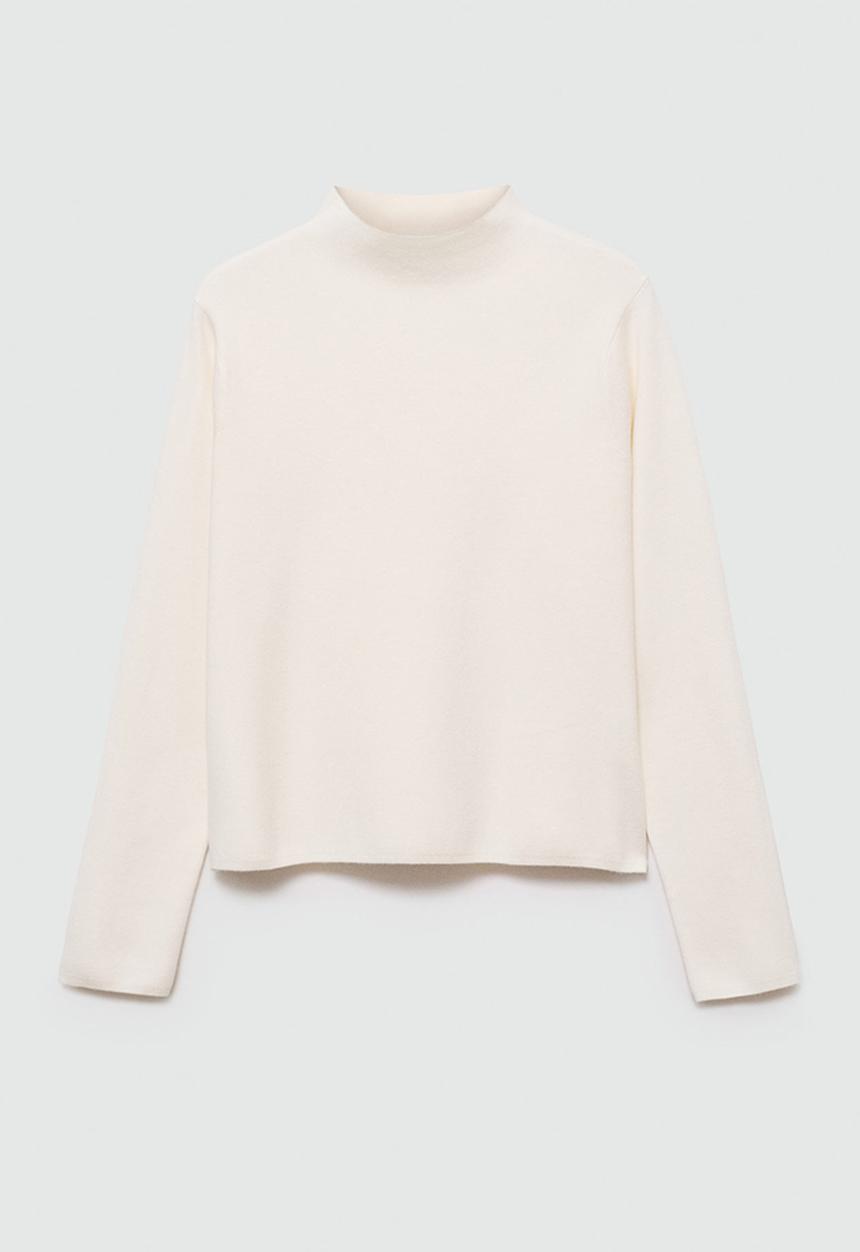 MANGO - Sweater Chimneyb -  Light Beige
