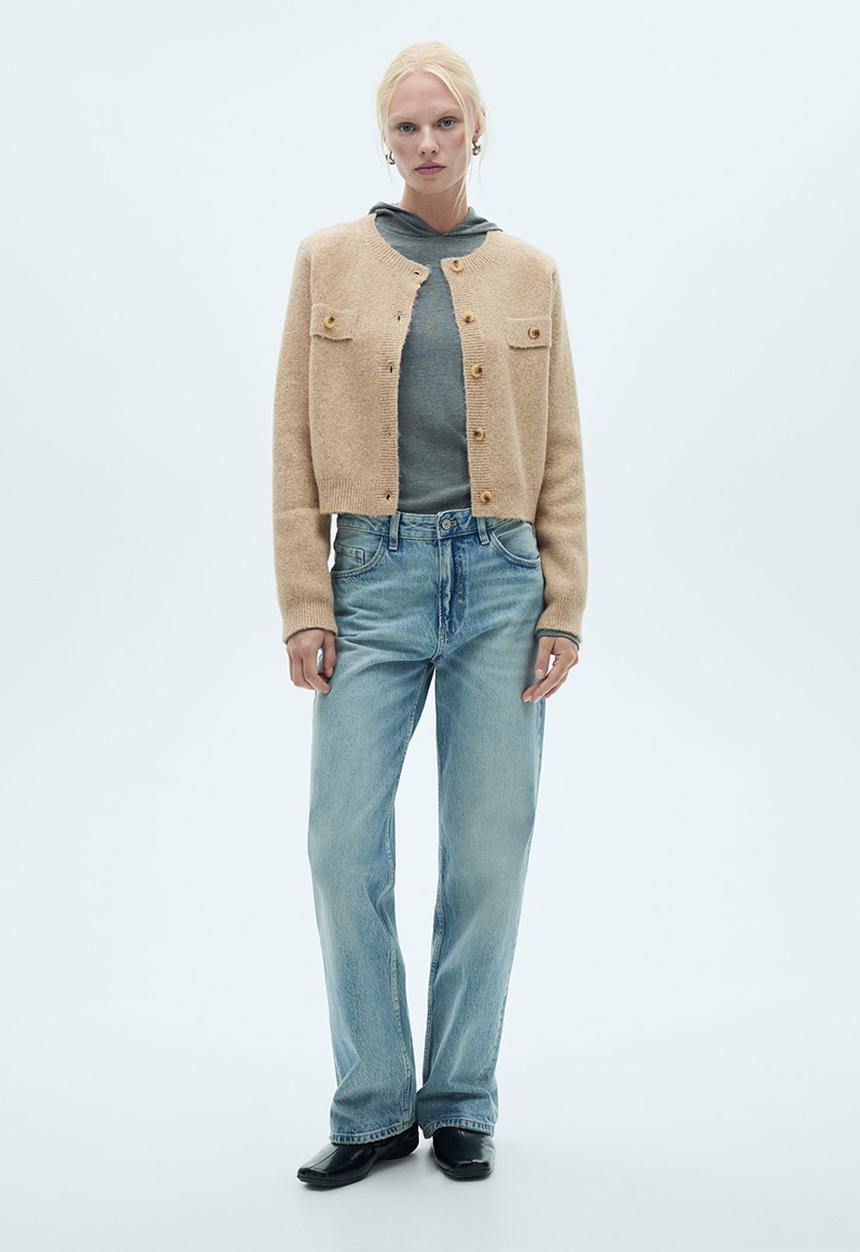 MANGO - Cardigan stella - medium brown