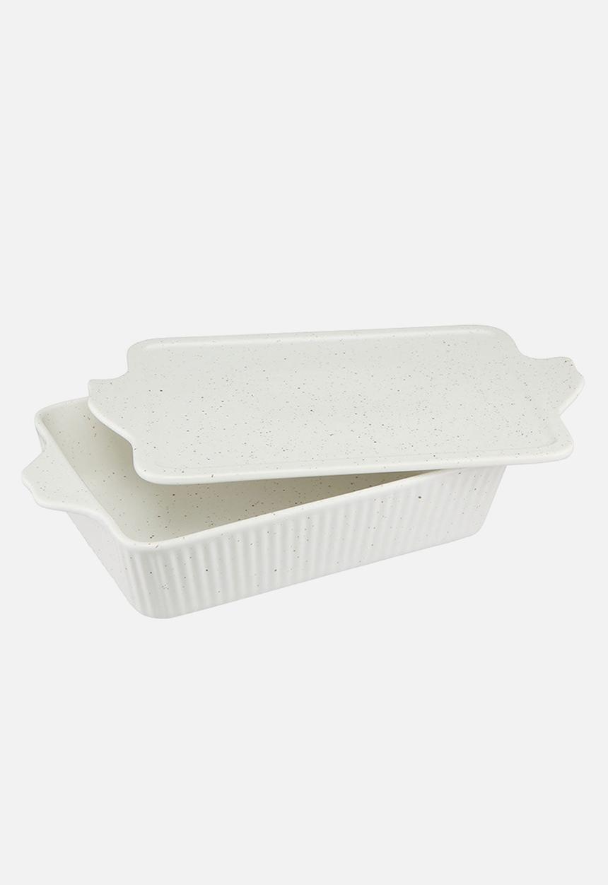 Maxwell & Williams - Speckle Rectangular Baker With Tray 33x23cm - Cream