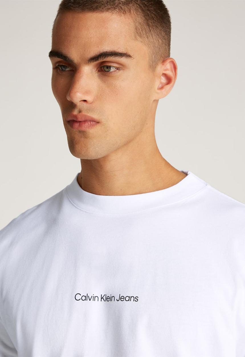 Calvin Klein - Grid monogram ls tee - bright white