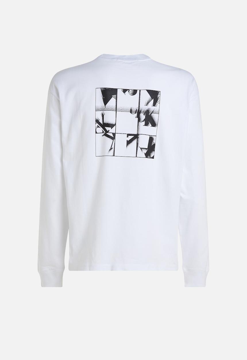 Calvin Klein - Grid monogram ls tee - bright white