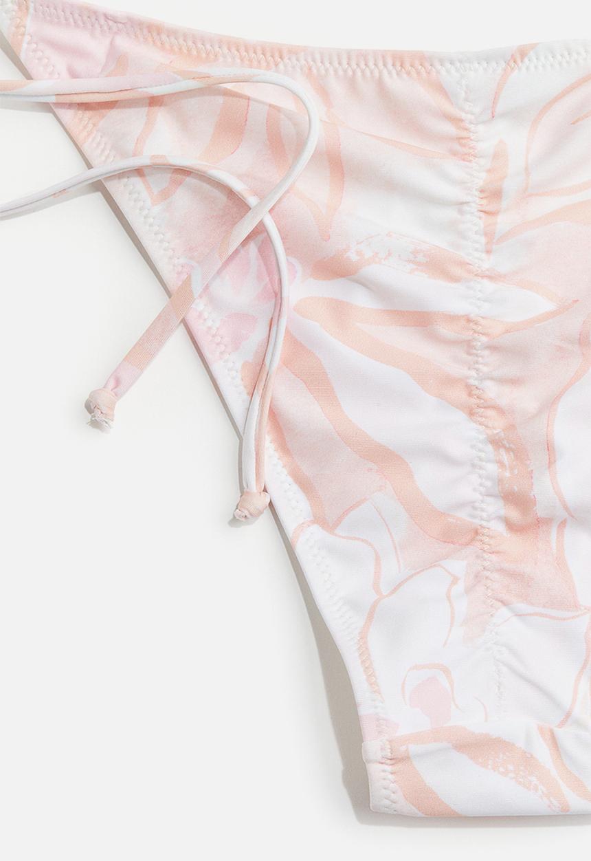 H&M - Tie tanga bikini bottoms - apricot & white patterned