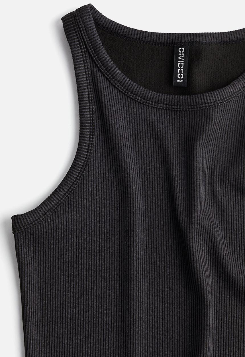 H&M - Ribbed vest top - black