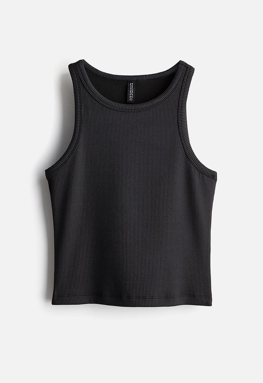 H&M - Ribbed vest top - black