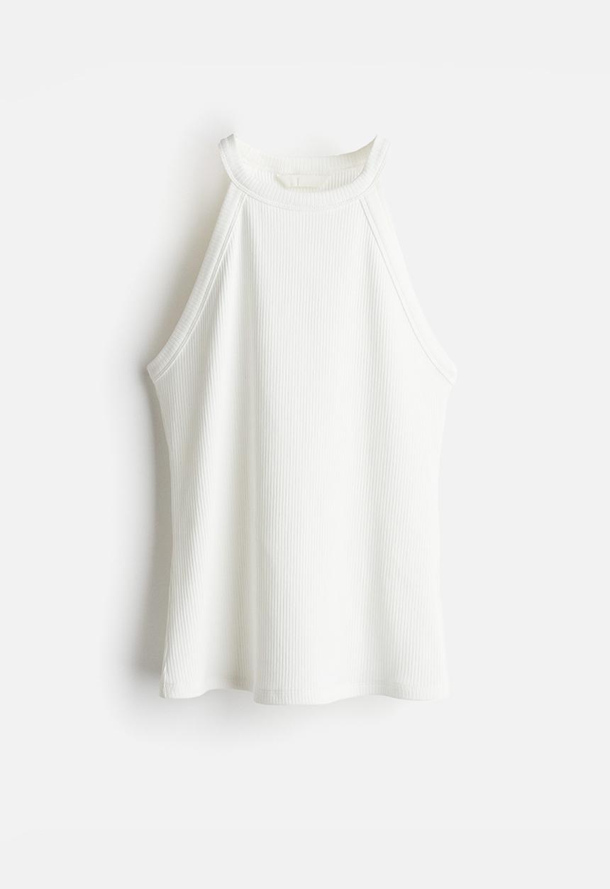 H&M - Ribbed vest top - white