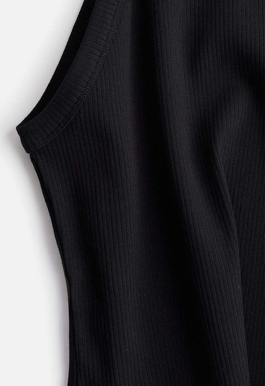 H&M - Ribbed vest top - Black