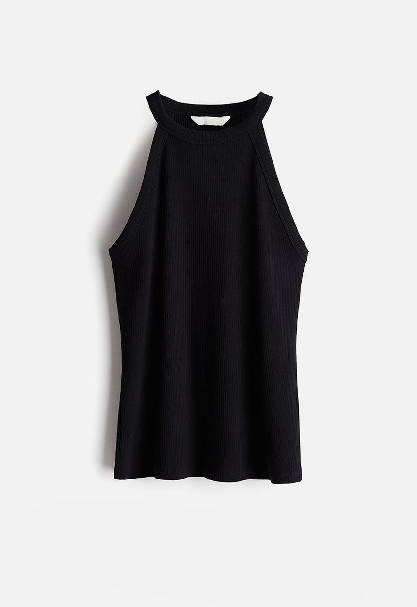 H&M - Ribbed vest top - Black