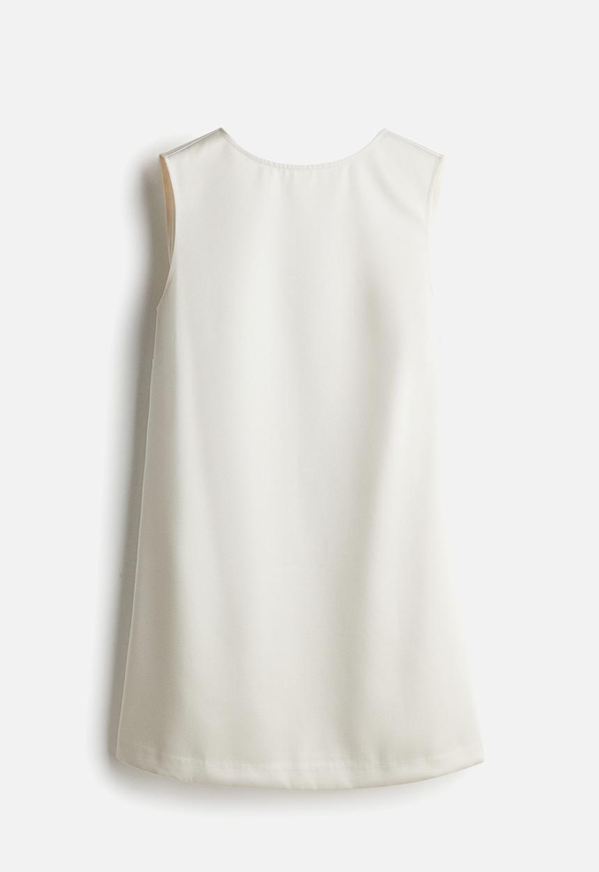 H&M - Deep-back dress - white,multi