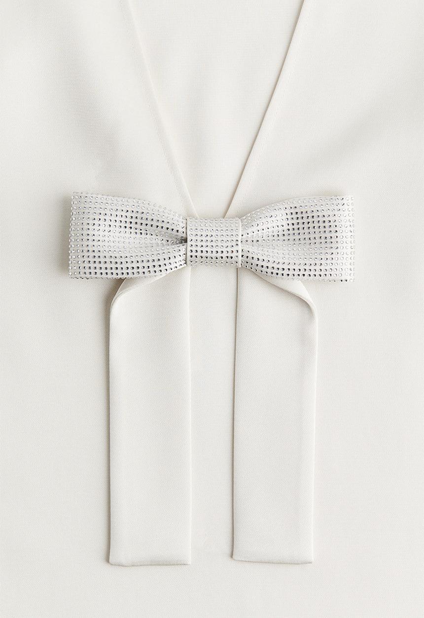 H&M - Deep-back dress - white,multi