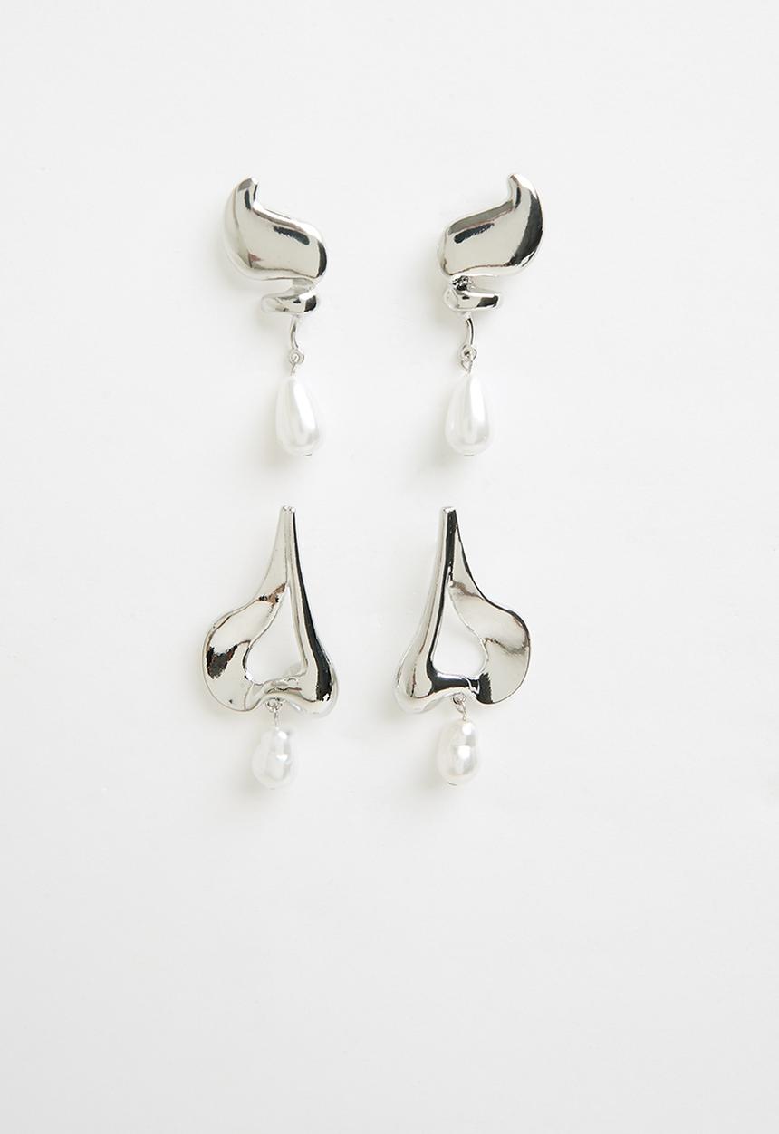Superbalist - Jill faux pearl earring pack - silver
