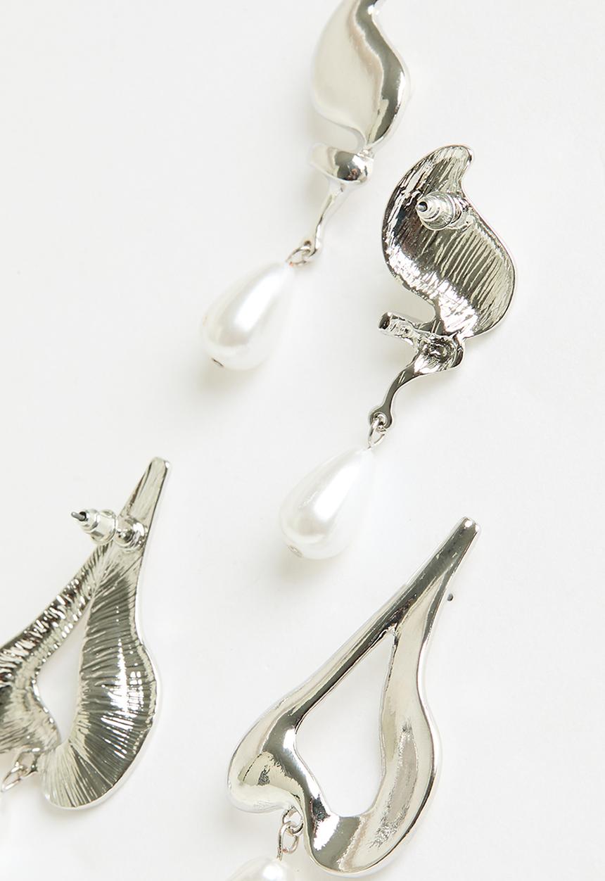 Superbalist - Jill faux pearl earring pack - silver