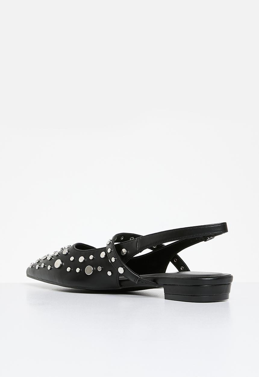 SISSY BOY - Stud slingback flat - Black
