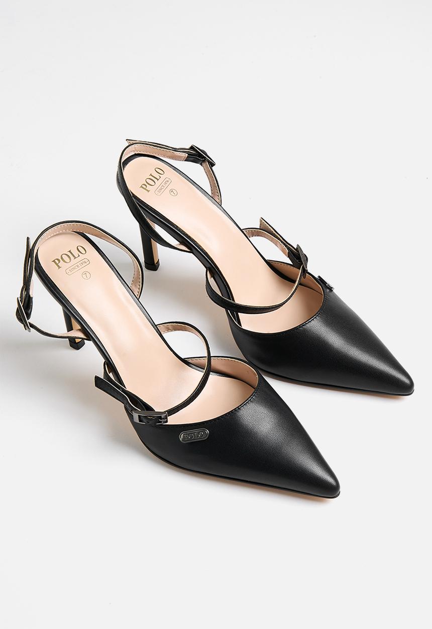 POLO - Classic pointed slingback heel - black