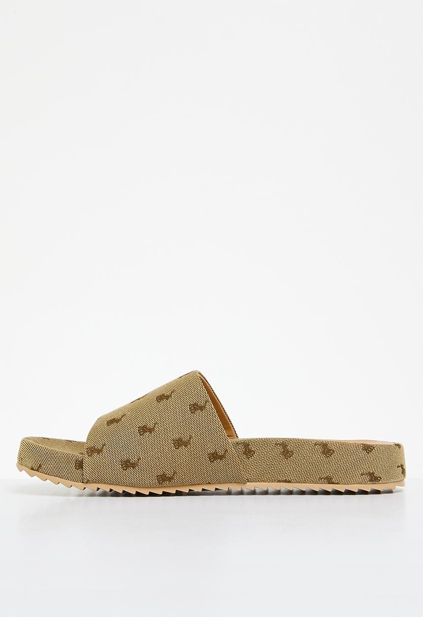 POLO - Jacquard pony pool slide - stone