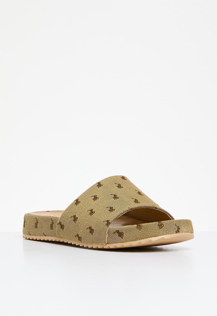 POLO - Jacquard pony pool slide - stone