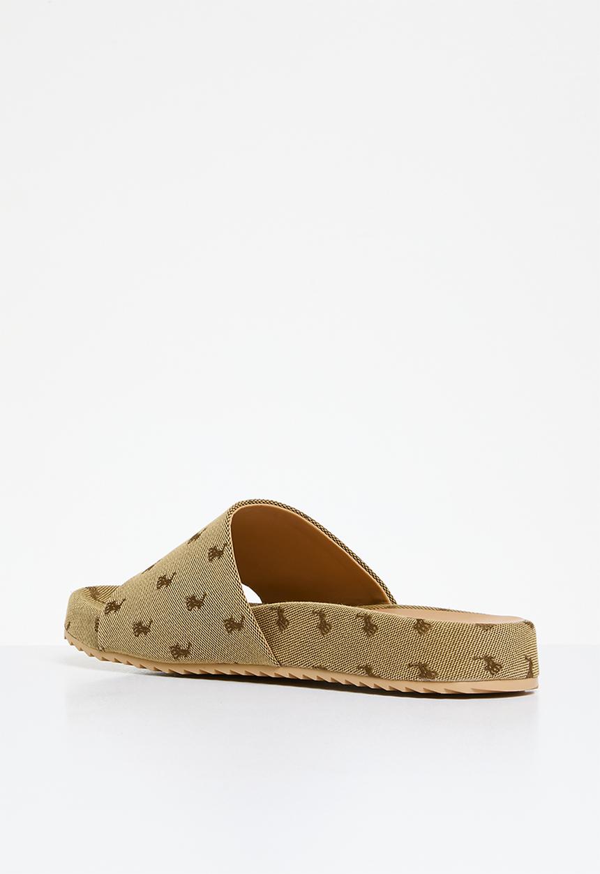 POLO - Jacquard pony pool slide - stone