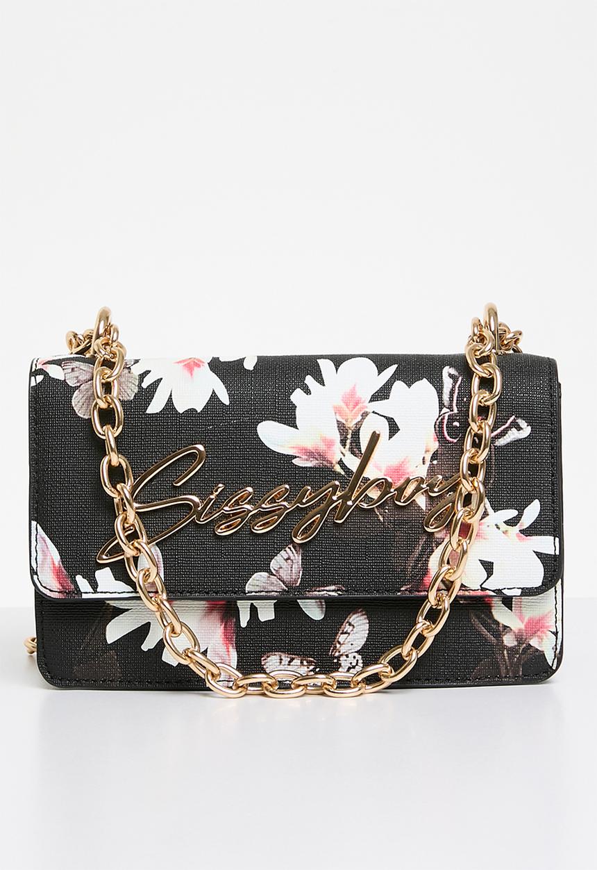 SISSY BOY - Floral crossbody - black/white