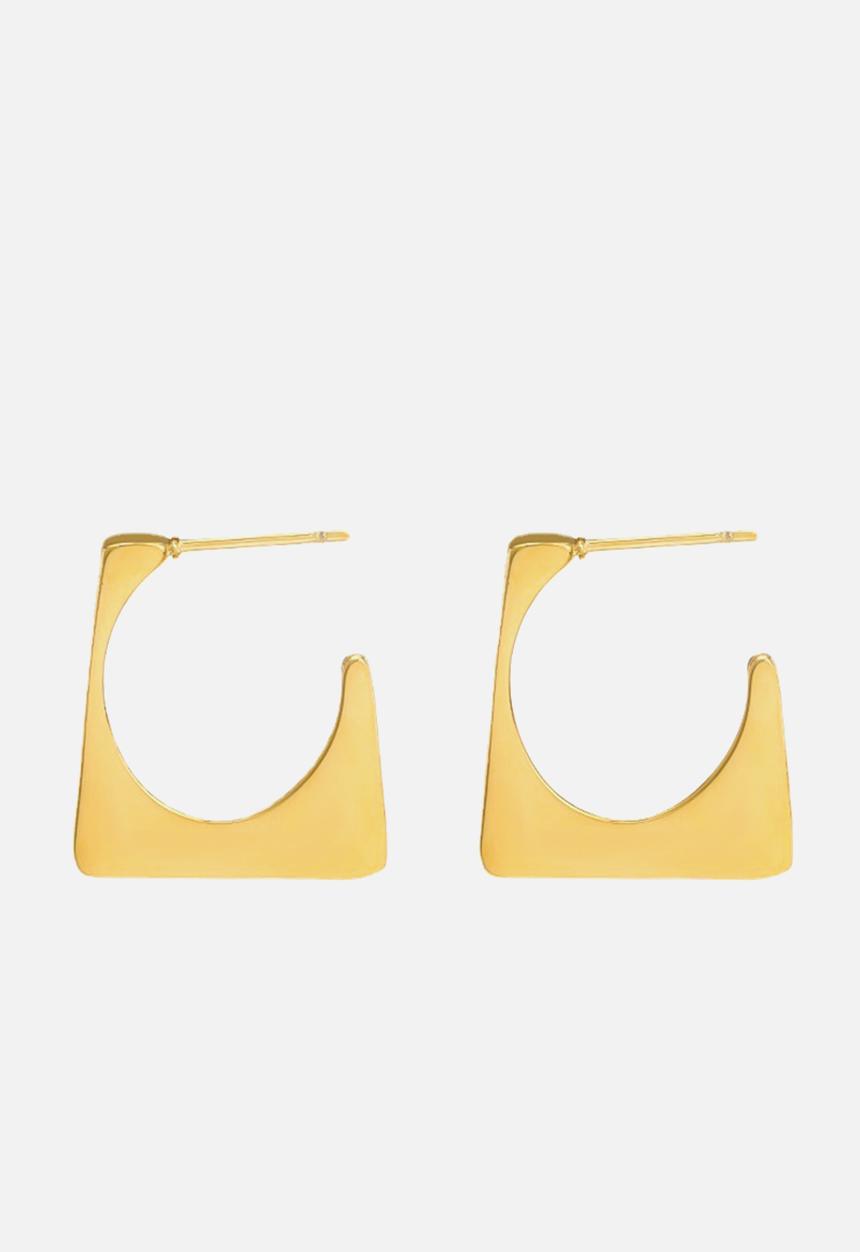 Zoe on Trend - Modern hoop earring- gold
