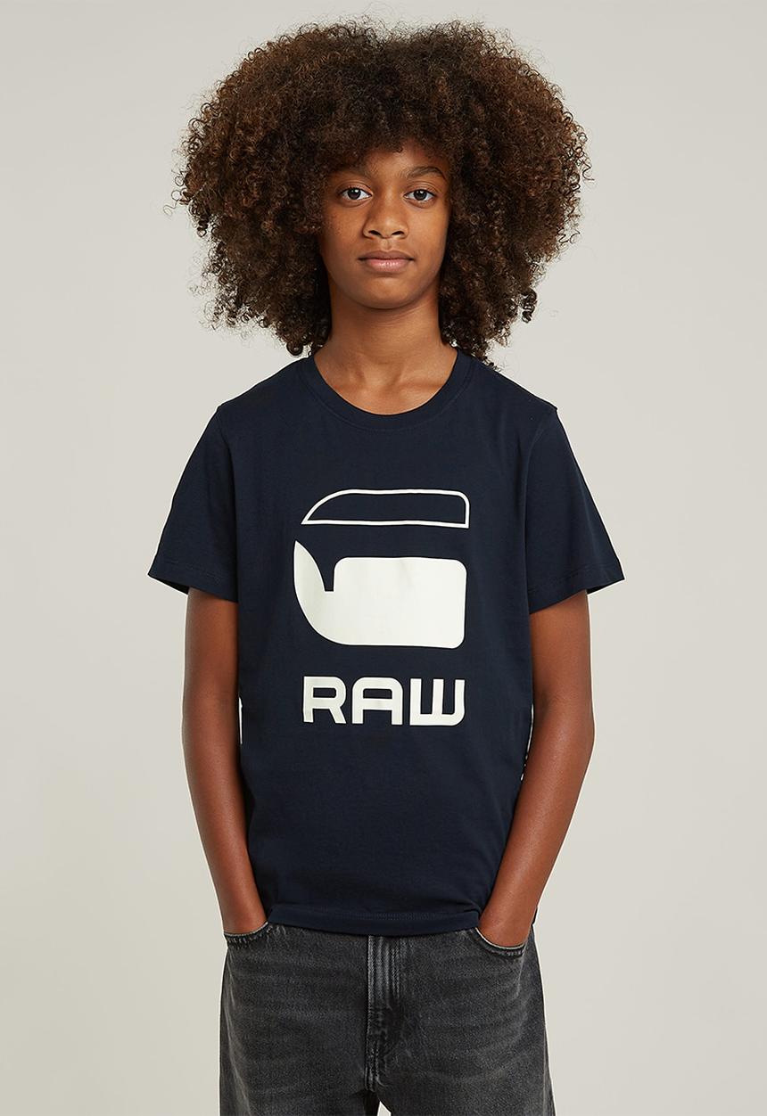 G-STAR - T-Shirt Short Sleeve Regular Logo-Navy