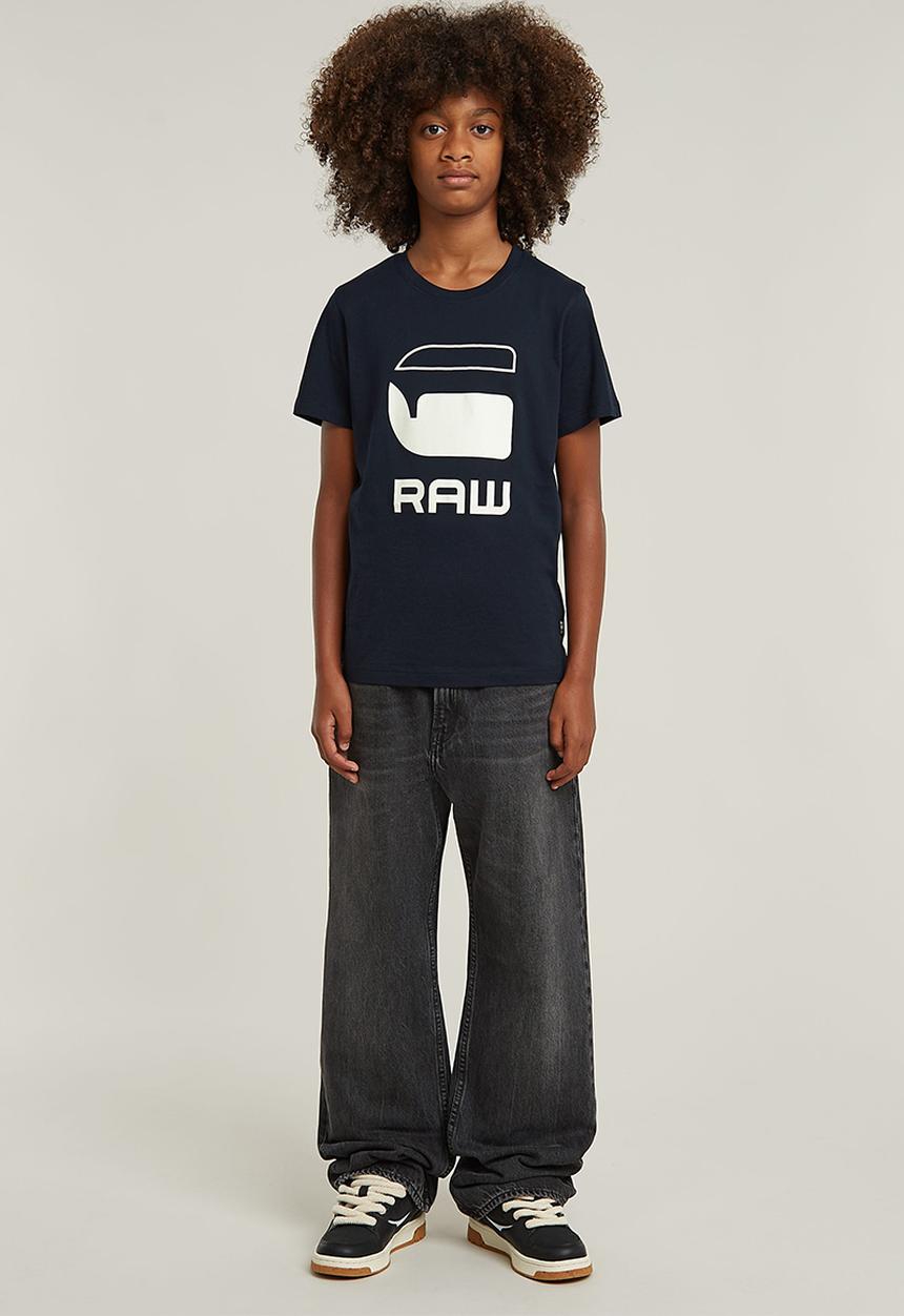 G-STAR - T-Shirt Short Sleeve Regular Logo-Navy