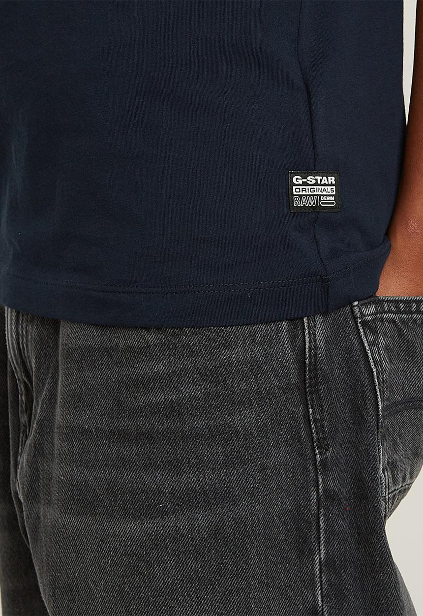 G-STAR - T-Shirt Short Sleeve Regular Logo-Navy