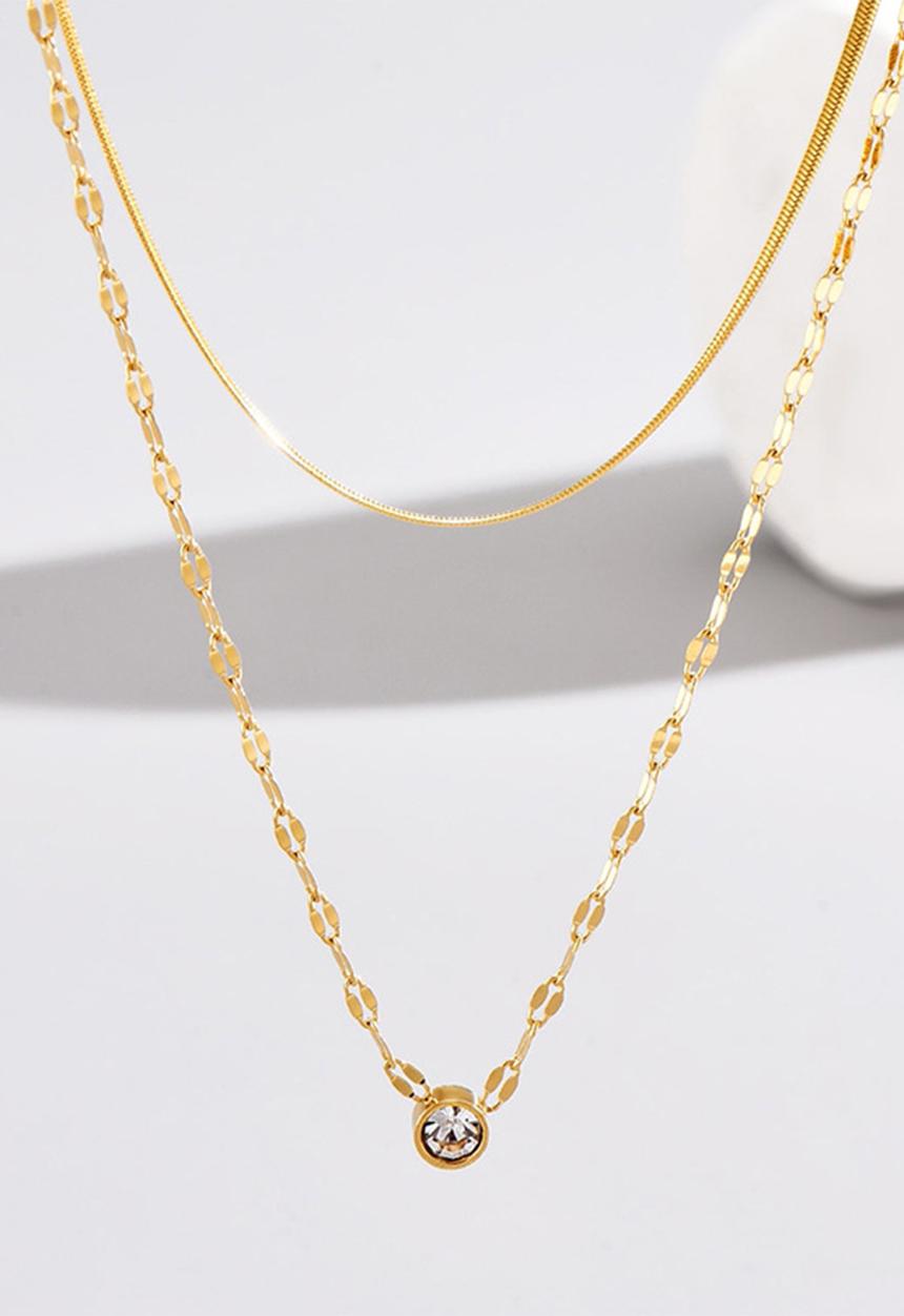 Zoe on Trend - Double-strand solitaire necklace - gold